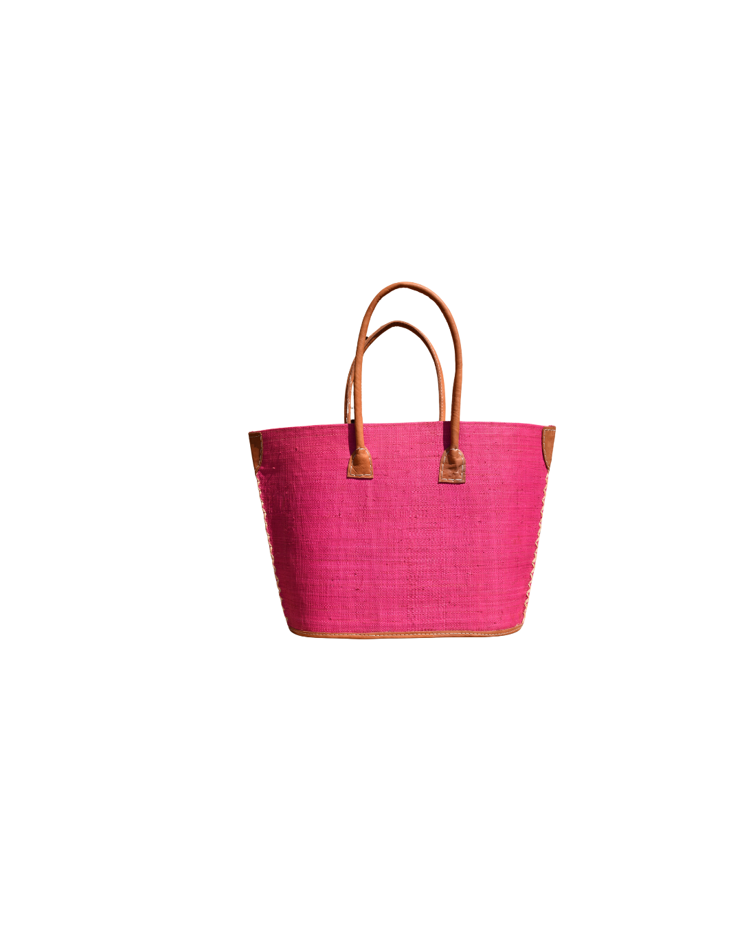Handmade Raffia Beach Bag - Pink (Beach Bliss 004)