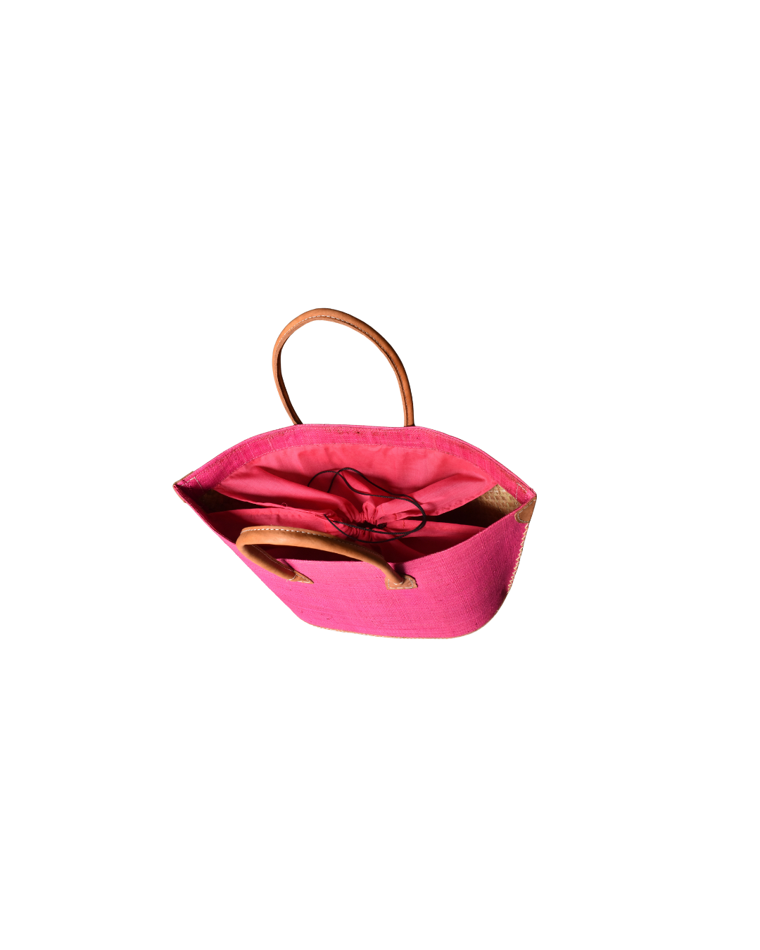 Handmade Raffia Beach Bag - Pink (Beach Bliss 004)