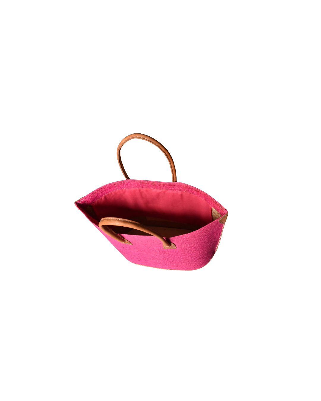 Handmade Raffia Beach Bag - Pink (Beach Bliss 004)